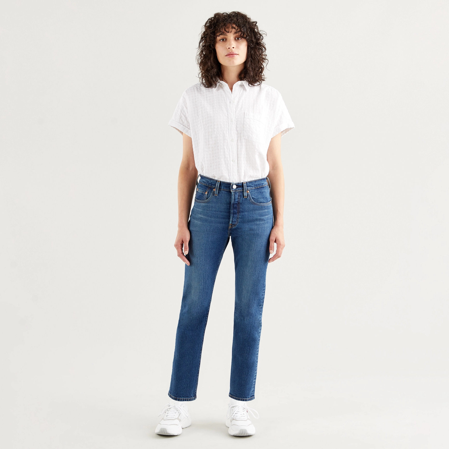 Джинсы женские Levi's 501 Crop синие 24/26