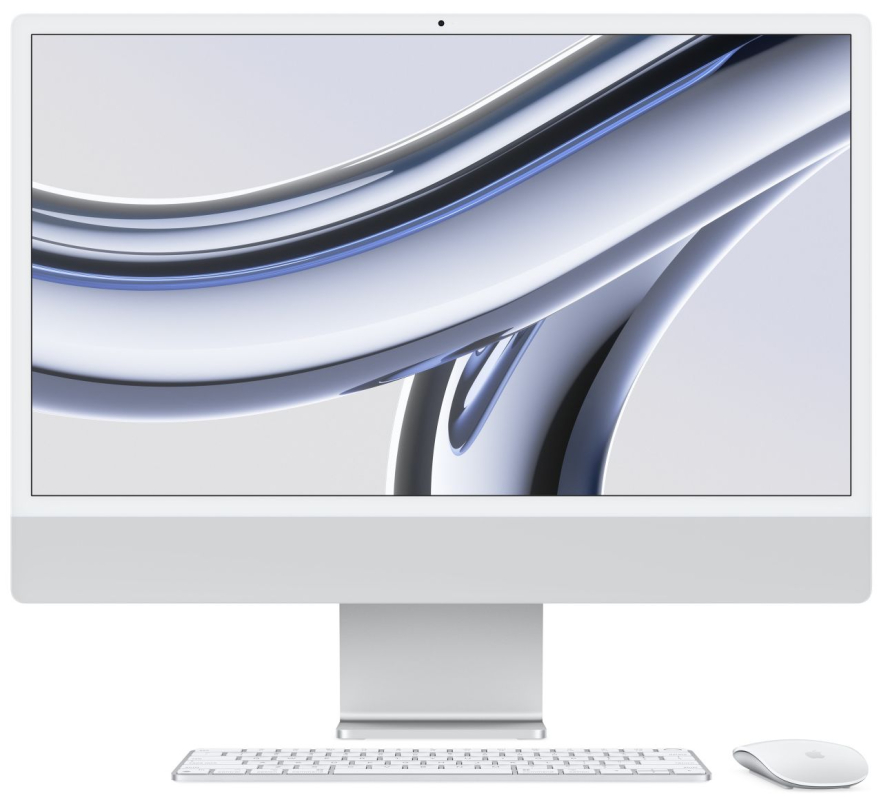 Моноблок Apple iMac 24 M3/8Gb/512Gb/M3 10?core серебристый (MQRK3), купить в Москве, цены в интернет-магазинах на Мегамаркет