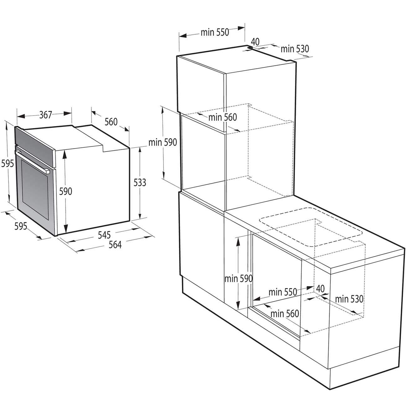 Встраиваемый электрический духовой шкаф gorenje bos6737e13bg black