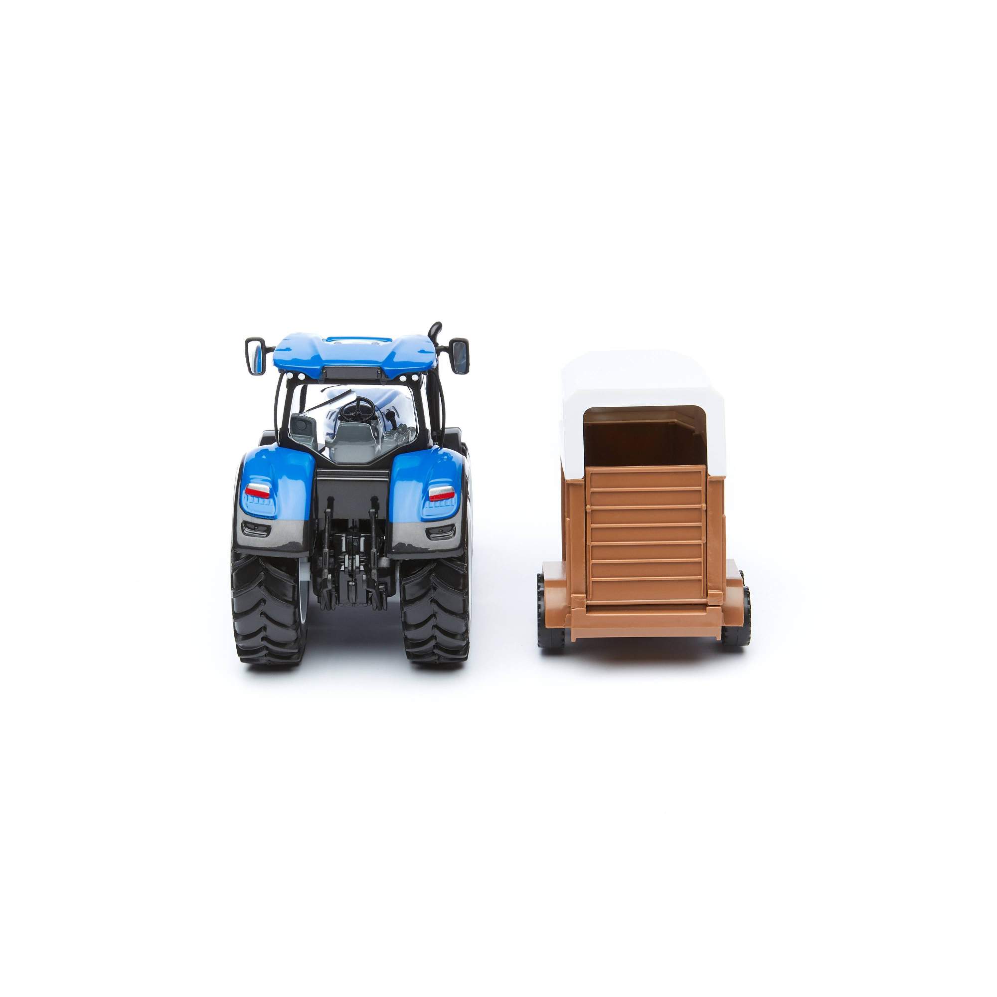 Купить коллекционный трактор Bburago BB 18-44060 1:32 HOLLAND FARM TRACTOR  with TRAILER, Синий, цены на Мегамаркет | Артикул: 600005128315