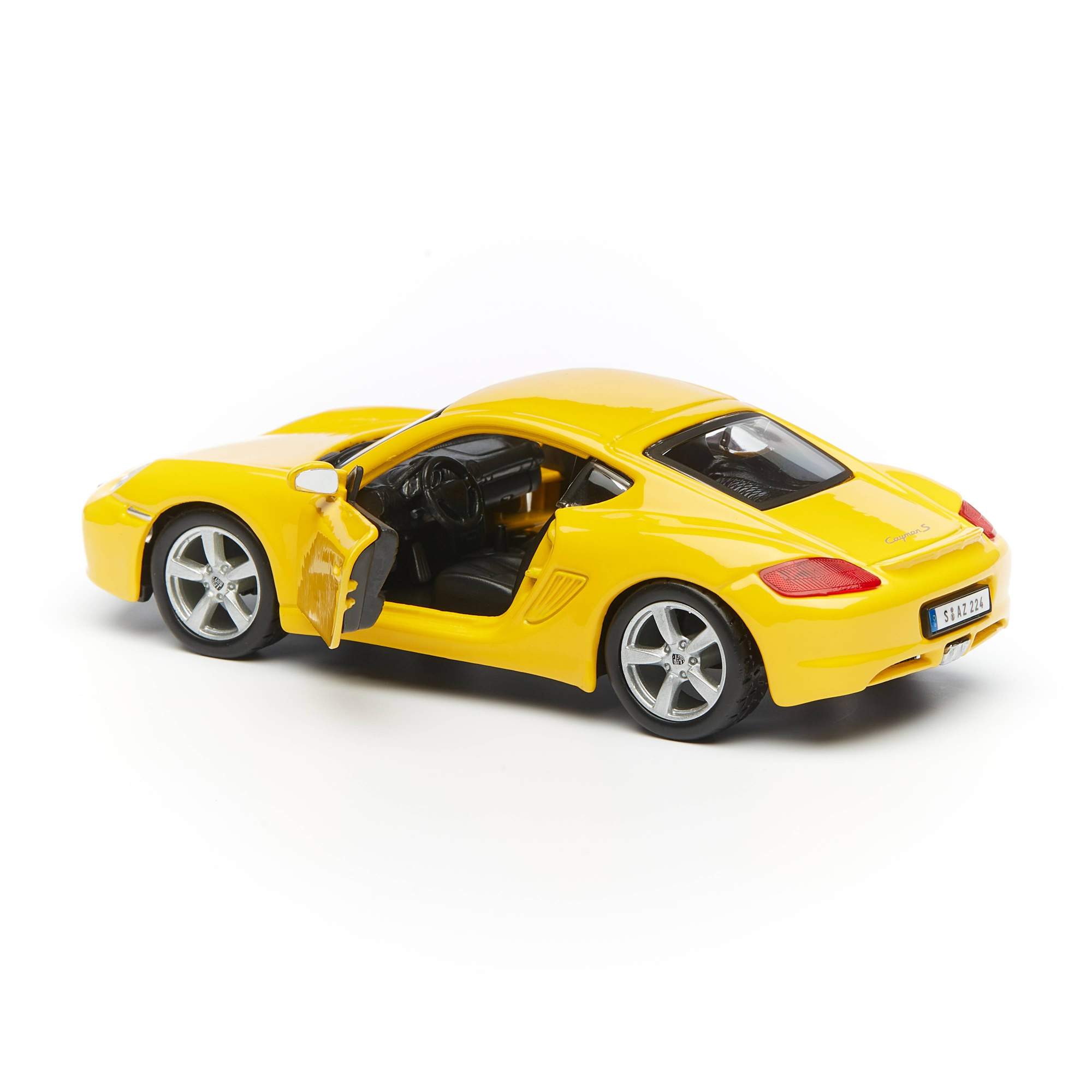 Купить машинка металлическая Bburago Porsche Cayman S, 1:32, жёлтый, цены  на Мегамаркет