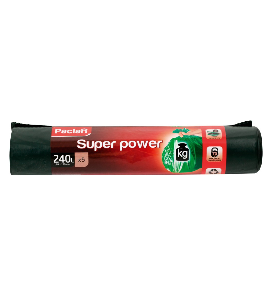 Paclan SUPER POWER Мешки для мусора 240 л. 5 шт. в рулоне