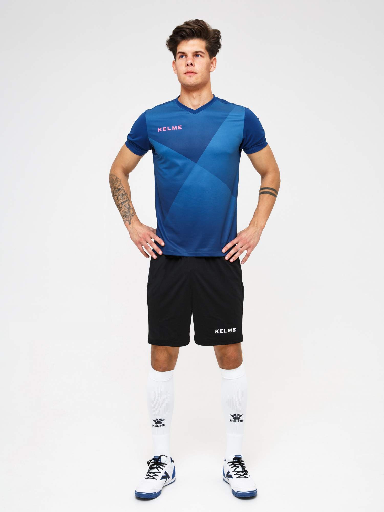 Спортивная форма футбольная KELME Short sleeve Sevilla set темно-синий, XL  INT – купить в Москве, цены в интернет-магазинах на Мегамаркет