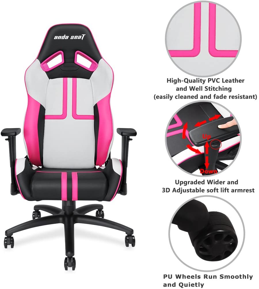 Игровое кресло AndaSeat Viper (Black/Pink/White)