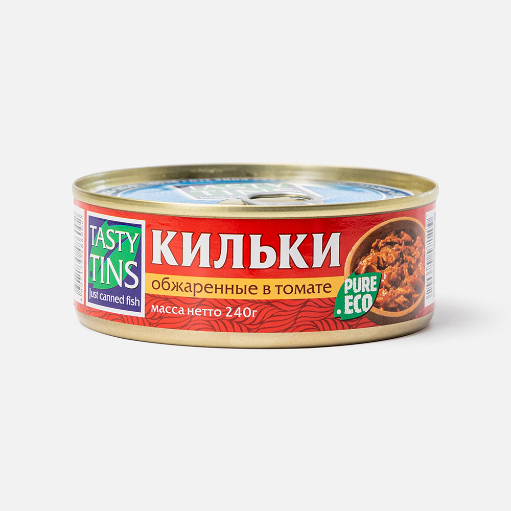 Килька Tasty Tins обжаренная, в томатном соусе, 240 г - купить в Мегамаркет Спб, цена на Мегамаркет