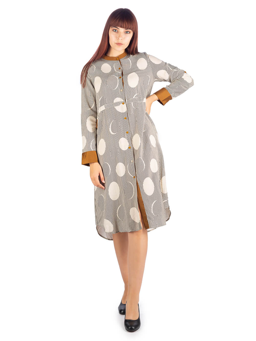 Повседневное платье женское Westfalika MA20-M3012-0-1 бежевое 46 RU