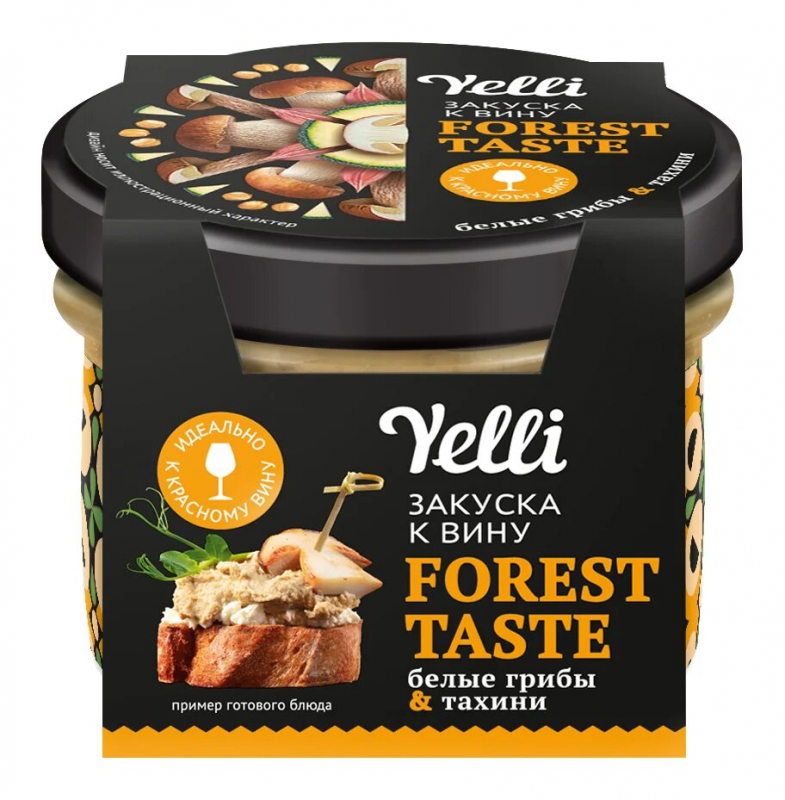 Купить закуска овощная Yelli Forest Taste к вину, с белыми грибами и тахини, 100 г, цены на Мегамаркет | Артикул: 100067940480