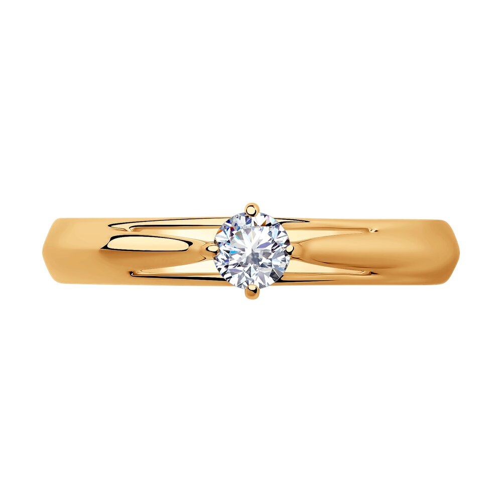 Кольцо помолвочное из серебра с фианитом р. 18 Diamant 93-110-01381-1