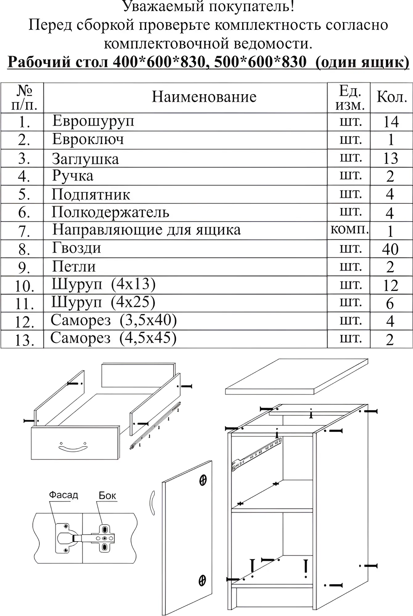 Инструкция по сборке мебели кухонной мебели