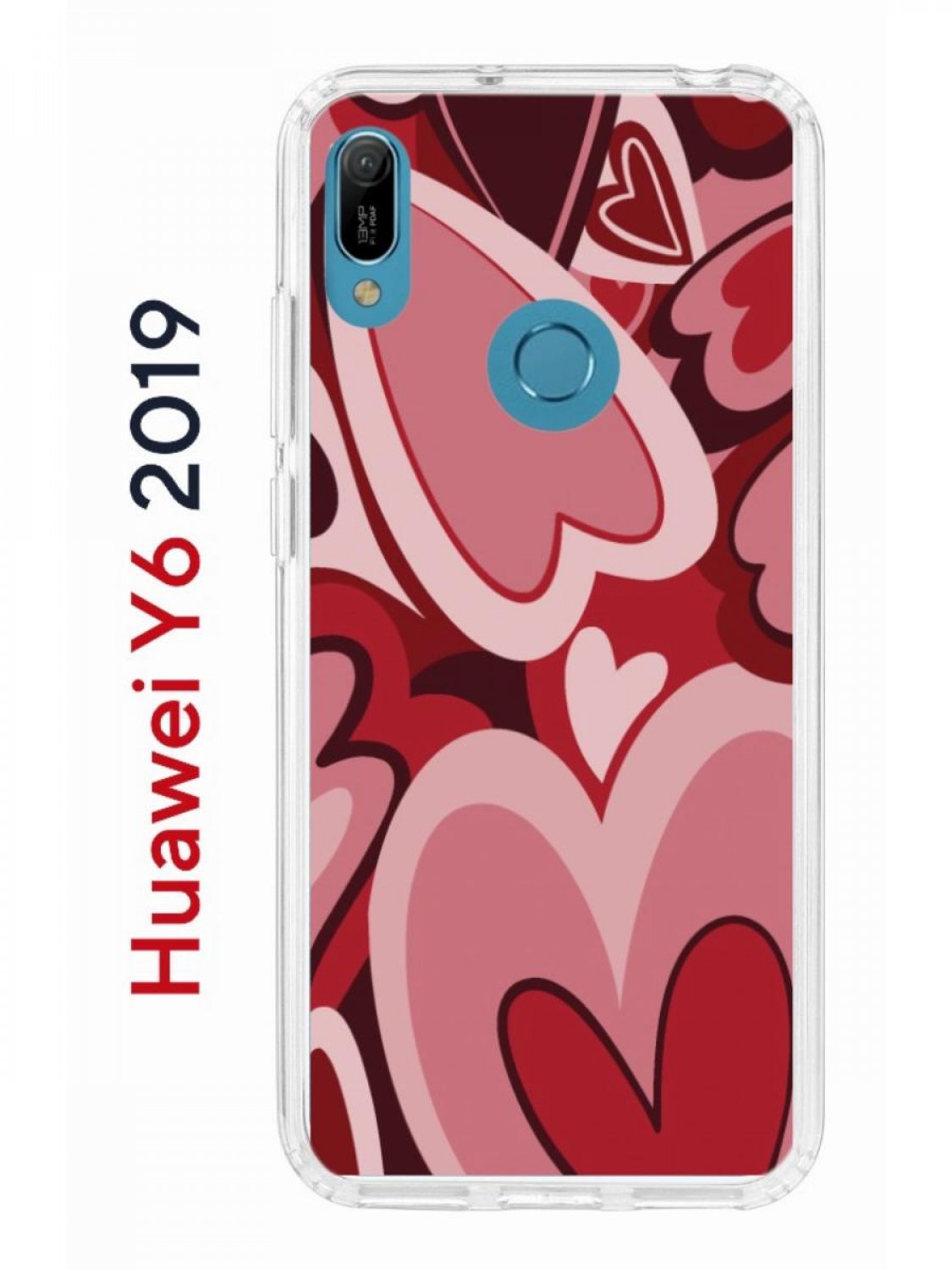 Чехол на Huawei Y6 2019,Honor 8A с принтом Kruche Print Сердечки,  противоударный бампер, купить в Москве, цены в интернет-магазинах на  Мегамаркет