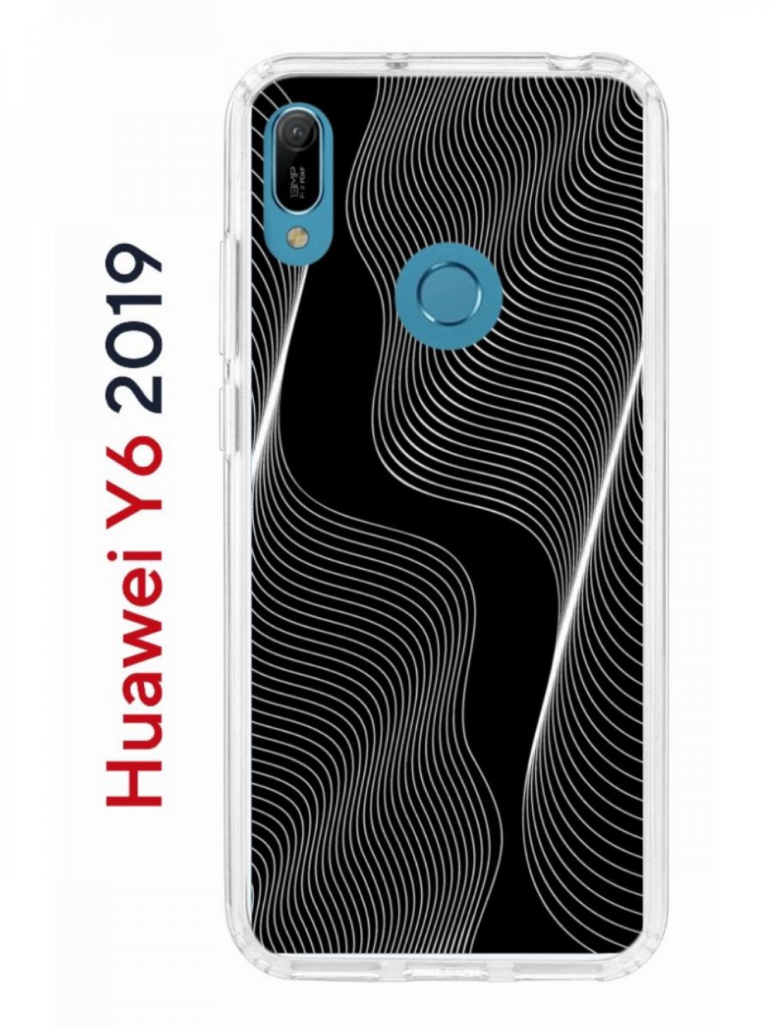 Чехол на Huawei Y6 2019,Honor 8A с принтом Kruche Print Line black,  противоударный бампер, купить в Москве, цены в интернет-магазинах на  Мегамаркет