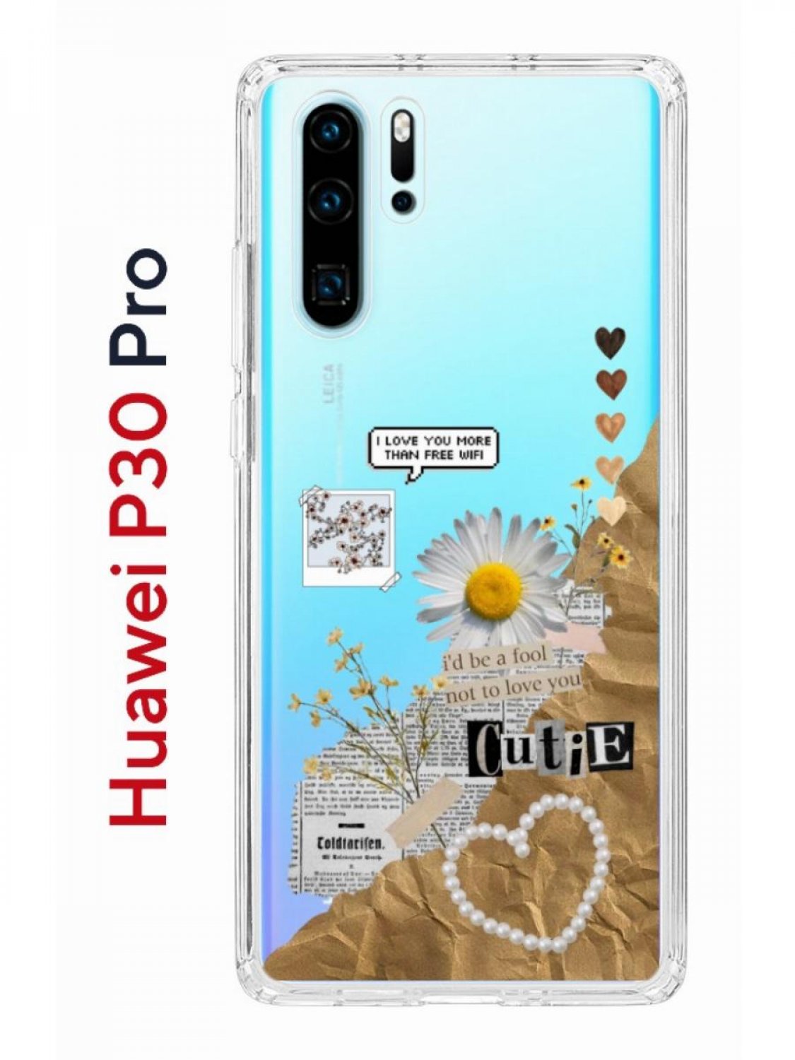 Чехол на Huawei P30 Pro с принтом Kruche Print Крафтовые наклейки,  противоударный бампер, купить в Москве, цены в интернет-магазинах на  Мегамаркет