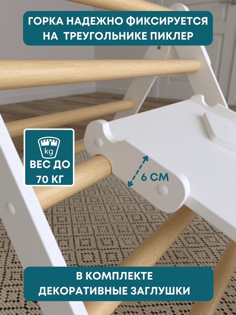Горка детская для дома PAPPADO для треугольник Пиклера WOOD269-Скалодром/ белый – купить в Москве, цены в интернет-магазинах на Мегамаркет