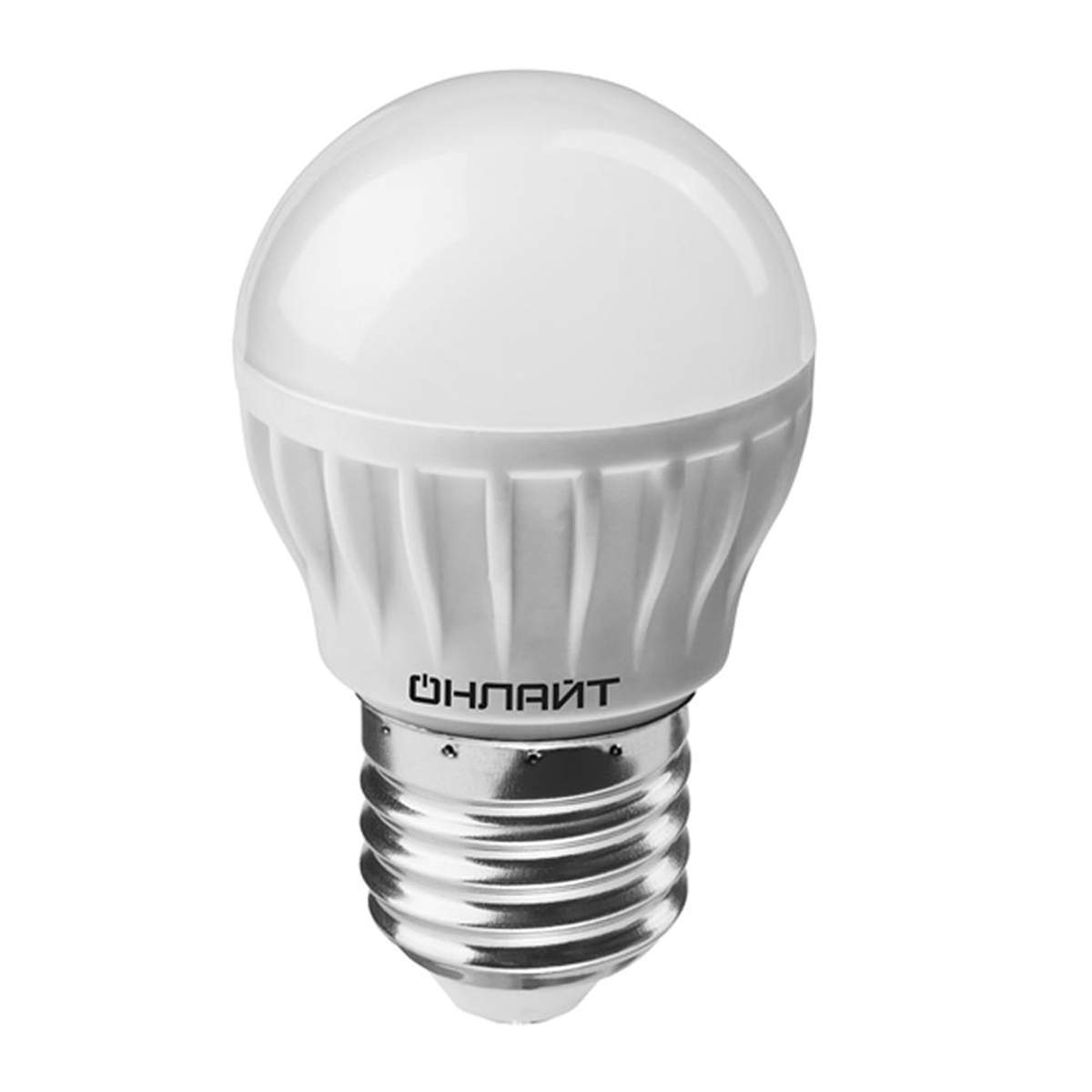 Лампа светодиодная LED матовая Онлайт, E27, G45, 6 Вт, 4000 K, холодный свет