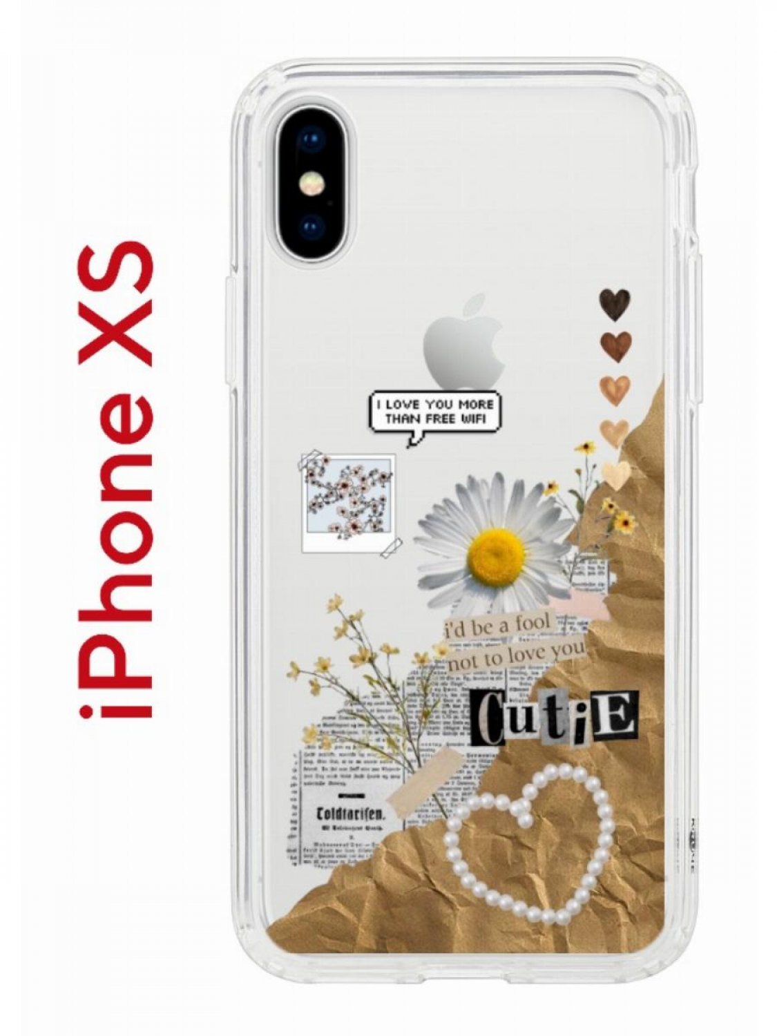 Чехол на iPhone X, Xs с принтом Kruche Print Крафтовые наклейки, бампер с  защитой камеры, купить в Москве, цены в интернет-магазинах на Мегамаркет