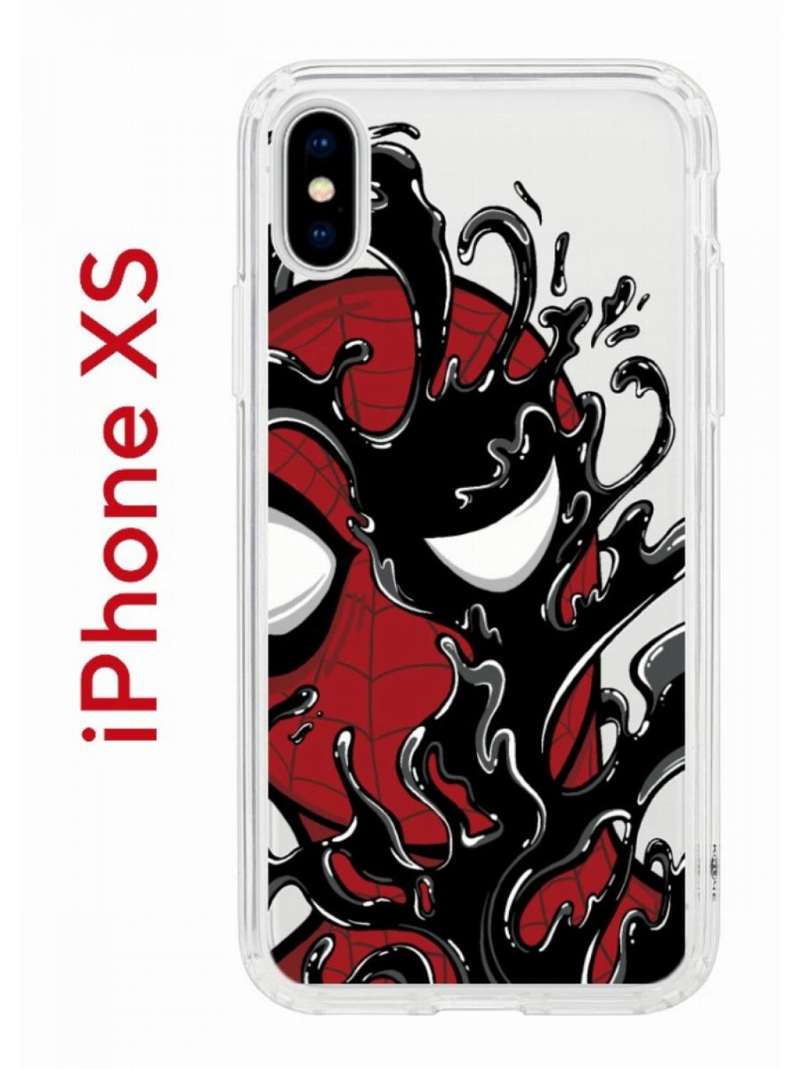 Чехол на iPhone X, Xs с принтом Kruche Print Spider-Man-Venom, бампер с  защитой камеры - купить в Москве, цены на Мегамаркет | 600012323262