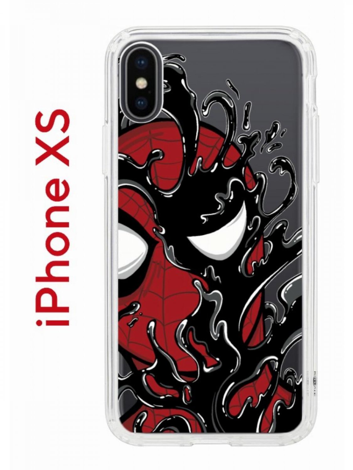 Чехол на iPhone X, Xs с принтом Kruche Print Spider-Man-Venom, бампер с  защитой камеры - купить в Москве, цены на Мегамаркет | 600012323262