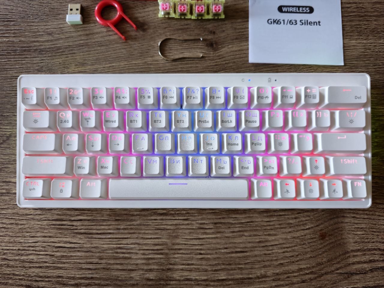 Проводная/беспроводная игровая клавиатура iOi GK61 White (KS-63WRGB) -  отзывы покупателей на маркетплейсе Мегамаркет | Артикул: 600009809326