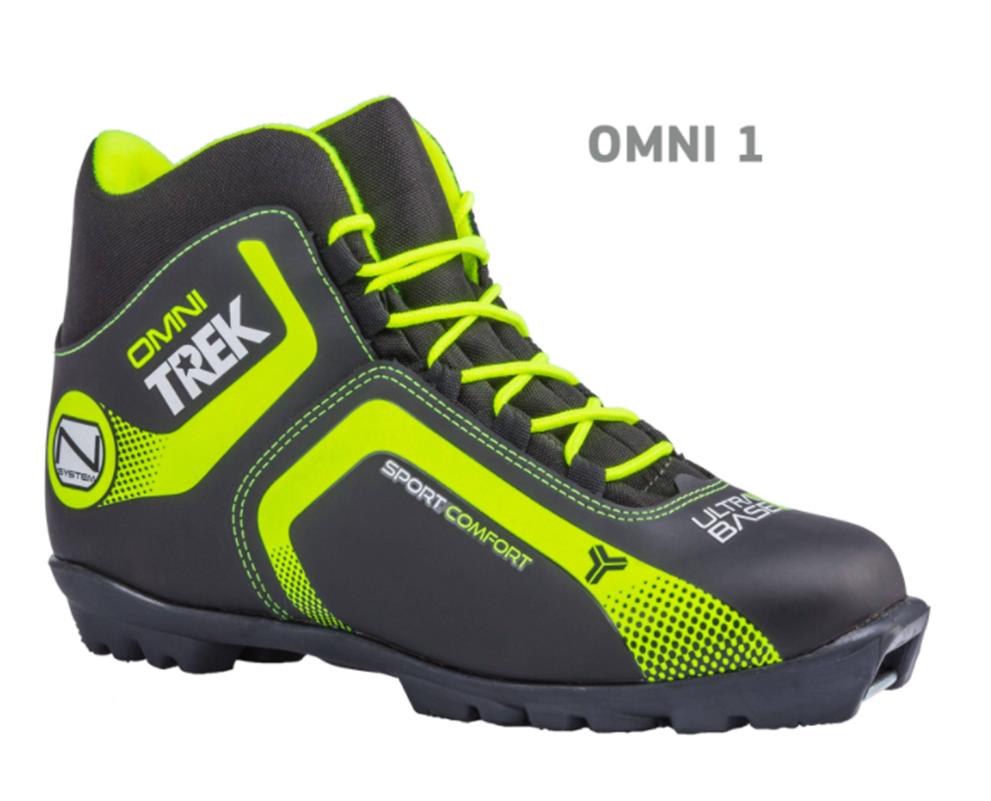 Ботинки лыжные NNN TREK Omni1 черный/лого лайм неон RU41/EU42/CM26,5