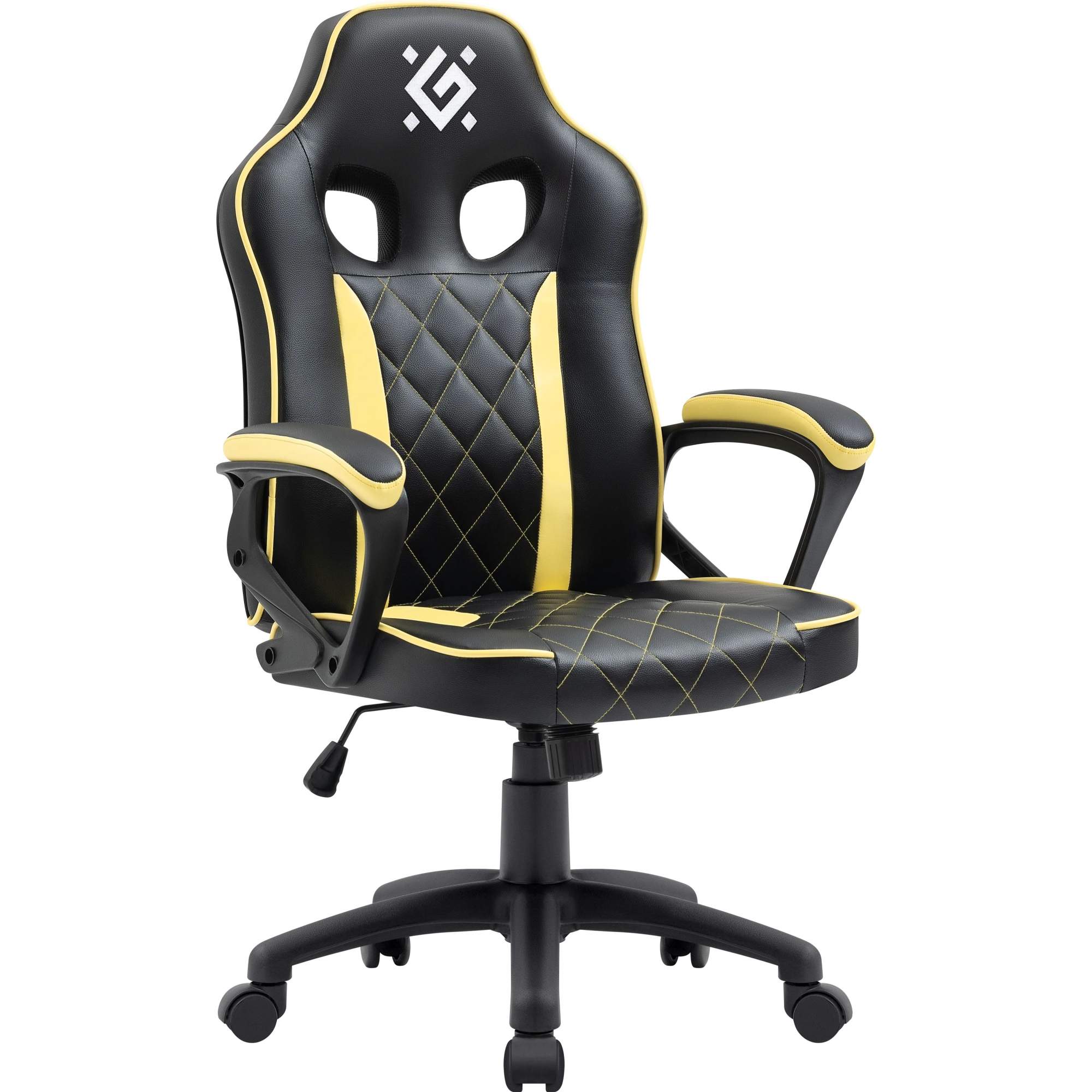 Кресло игровое Defender Helios полиуретан, ролики 50 мм, черно-желтое - купить в Мегамаркет Екб, цена на Мегамаркет