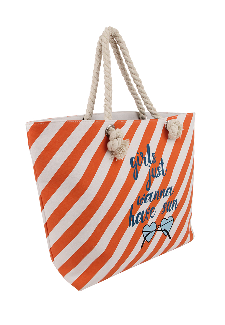 Пляжная сумка женская Daniele Patrici 124373 оранжевая/белая