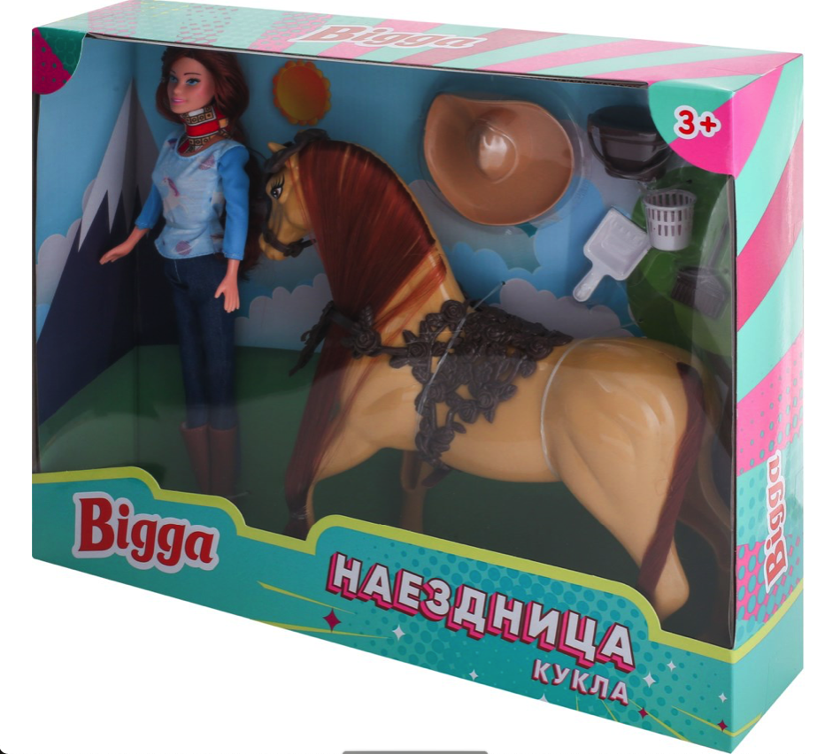 Купить игровой набор Bigga Кукла-наездница, цены на Мегамаркет