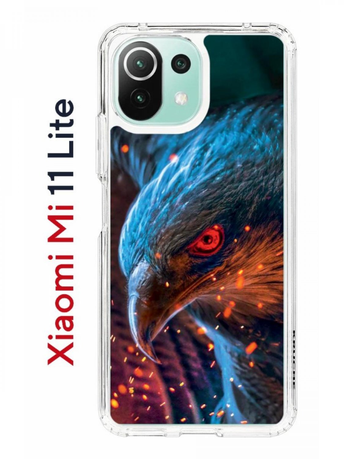 Чехол на Xiaomi Mi 11 Lite Kruche Print Орел,противоударный бампер,с  защитой камеры, купить в Москве, цены в интернет-магазинах на Мегамаркет