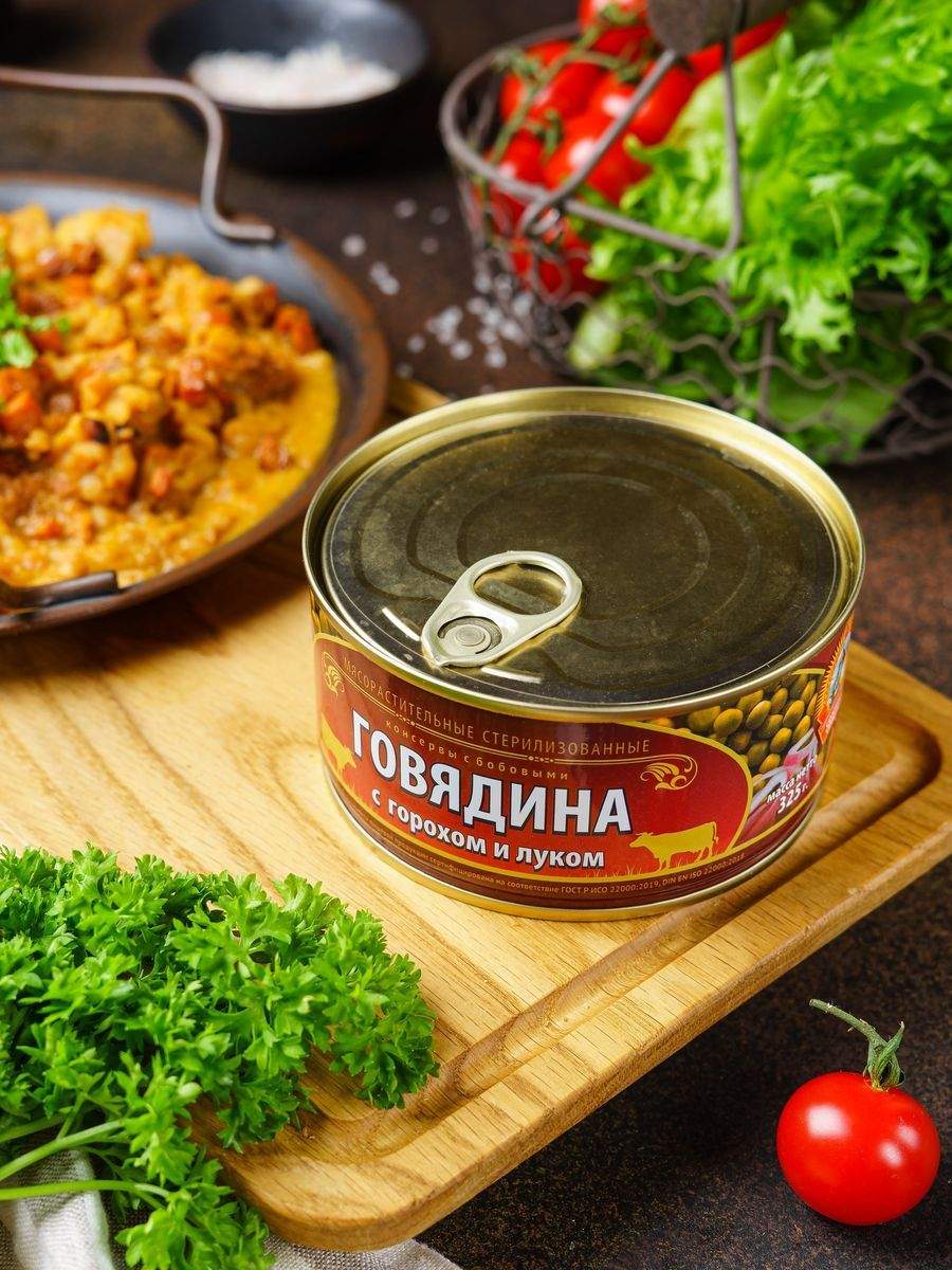 Консервы мясные Сохраним традиции Говядина с горохом и луком, 325 г х 6 шт  - купить в Восход, цена на Мегамаркет