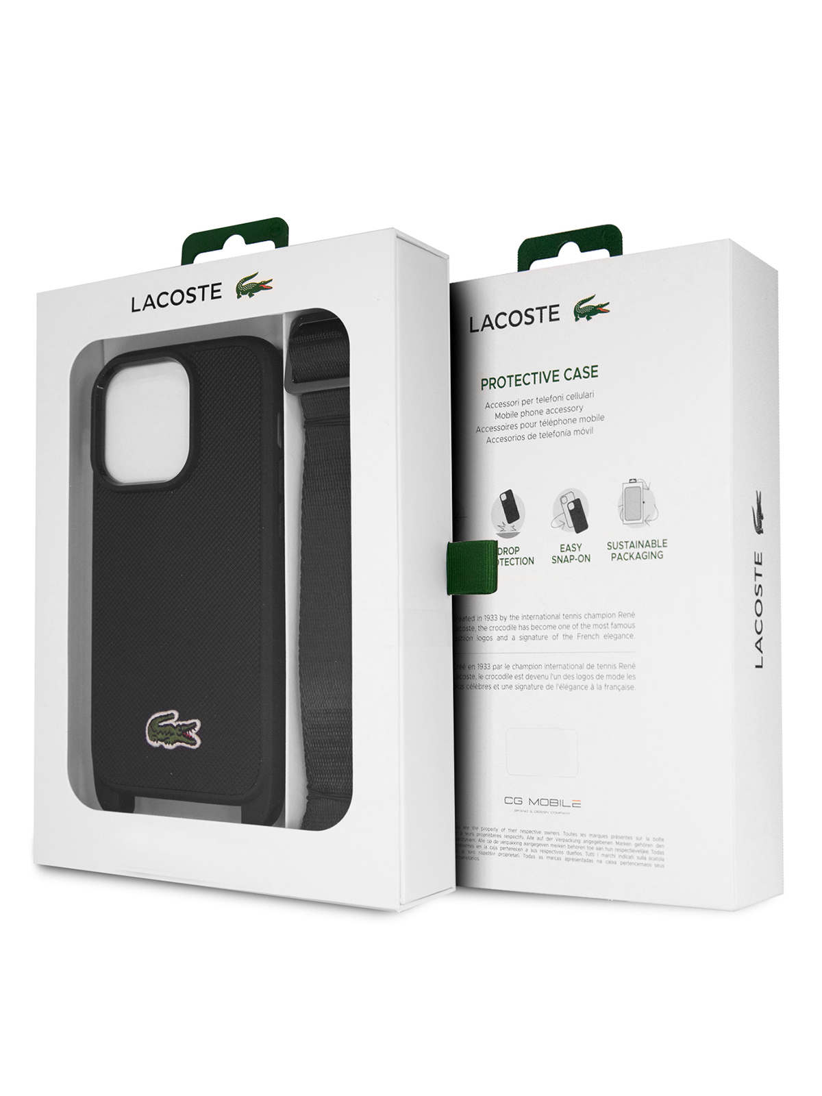 Чехол Lacoste для iPhone 15 Pro с фирменным ремешком Hard Black, купить в  Москве, цены в интернет-магазинах на Мегамаркет