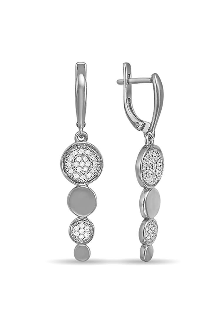 Серьги подвески из серебра с фианитом Kari Jewelry С630-382