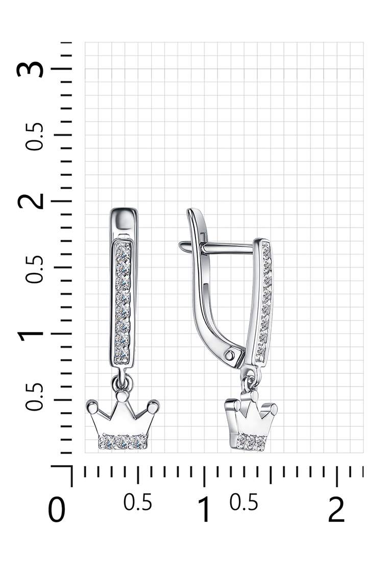 Серьги подвески из серебра с фианитом Kari Jewelry С630-1668