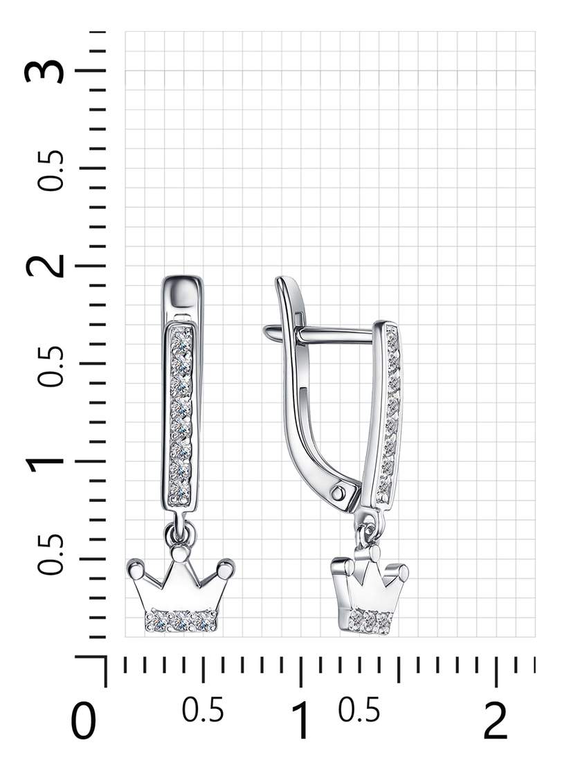Серьги подвески из серебра с фианитом Kari Jewelry С630-1668