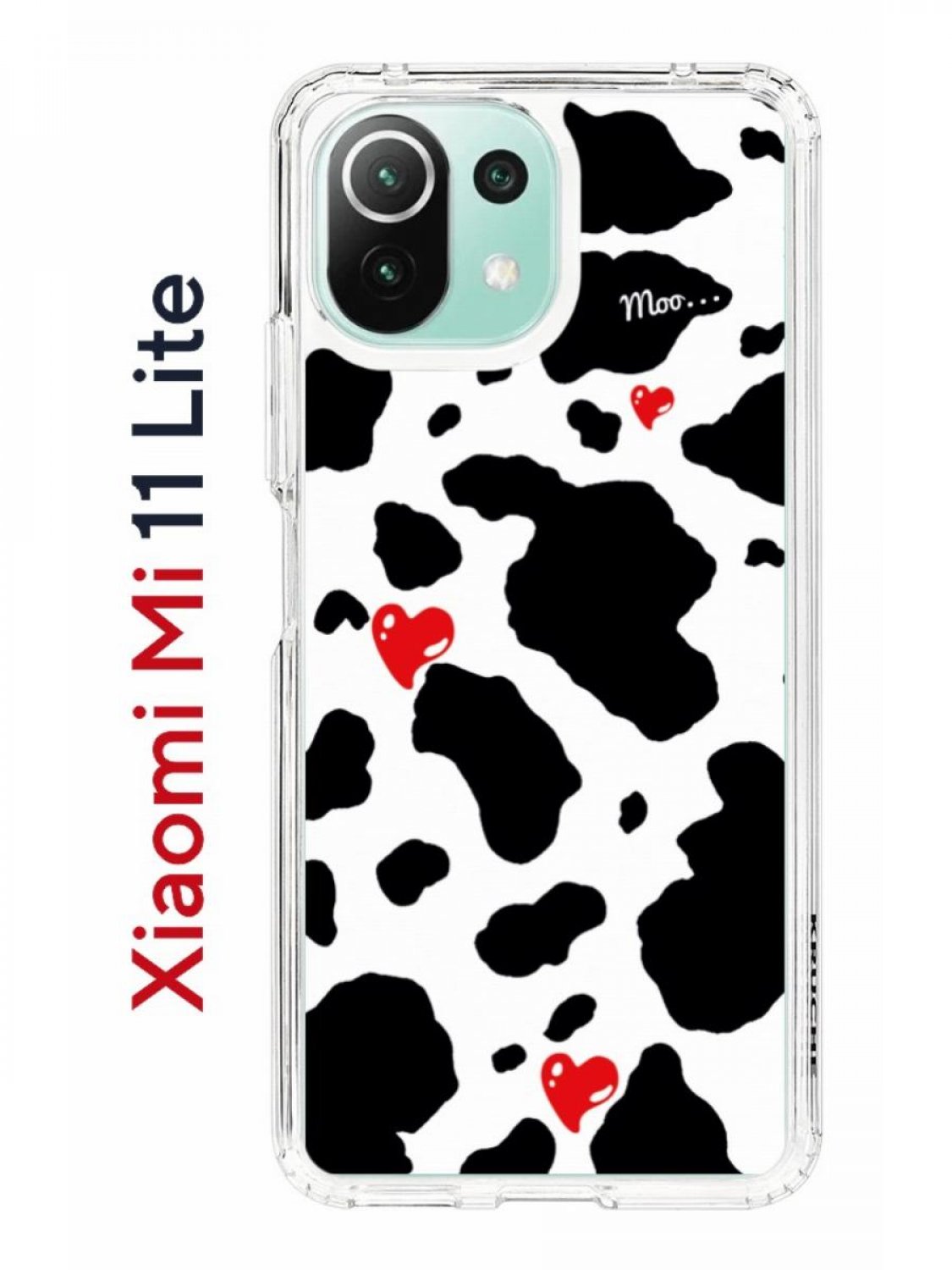 Чехол на Xiaomi Mi 11 Lite Kruche Print Корова,противоударный бампер,с  защитой камеры, купить в Москве, цены в интернет-магазинах на Мегамаркет