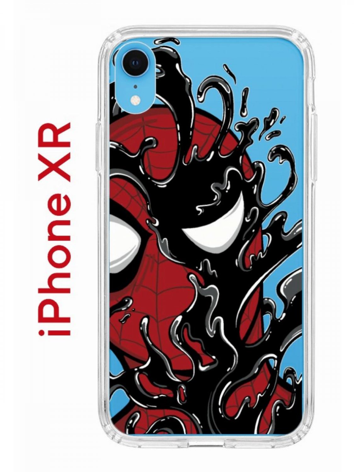 Чехол на iPhone XR с принтом Kruche Print Spider-Man-Venom, бампер с  защитой камеры, купить в Москве, цены в интернет-магазинах на Мегамаркет