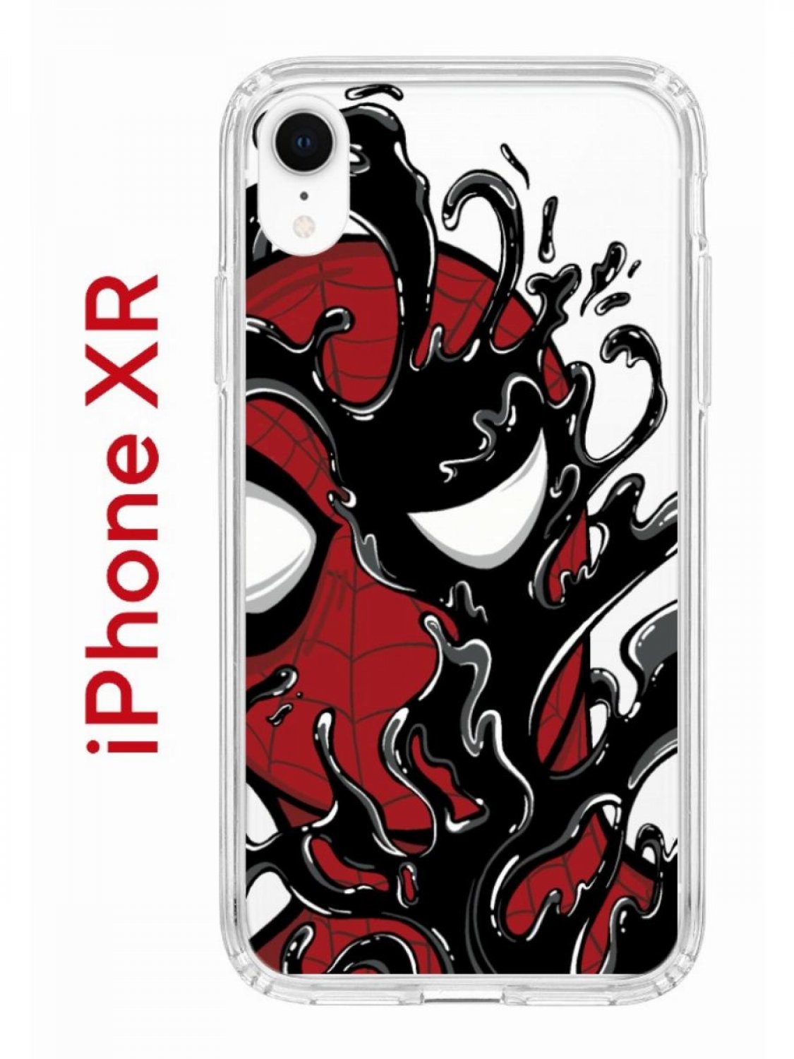 Чехол на iPhone XR с принтом Kruche Print Spider-Man-Venom, бампер с  защитой камеры, купить в Москве, цены в интернет-магазинах на Мегамаркет