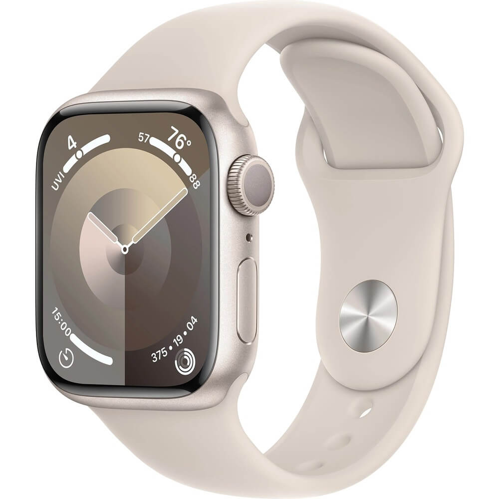 Смарт-часы Apple Watch Series 9 41 мм сияющая звезда M/L, спортивный ремешок, купить в Москве, цены в интернет-магазинах на Мегамаркет
