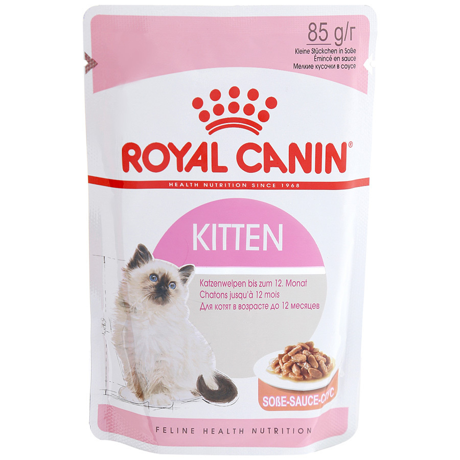 Купить влажный корм для котят ROYAL CANIN Kitten Instinctive, мясо в соусе, 85г, цены на Мегамаркет | Артикул: 100022761252