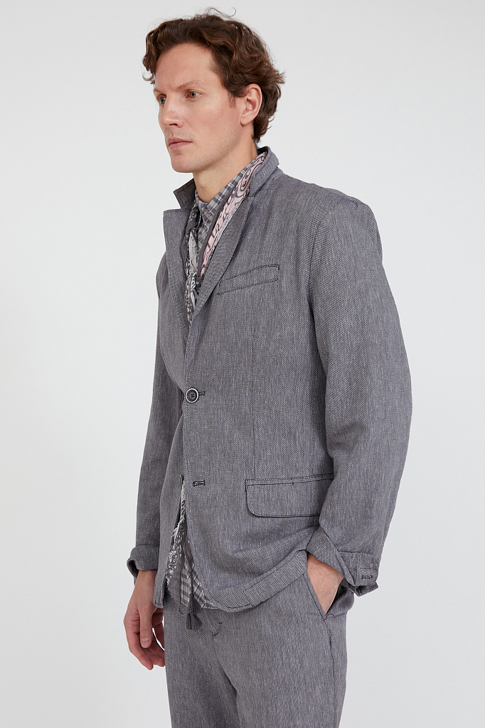 Пиджак мужской Finn Flare S20-22012 серый 3XL