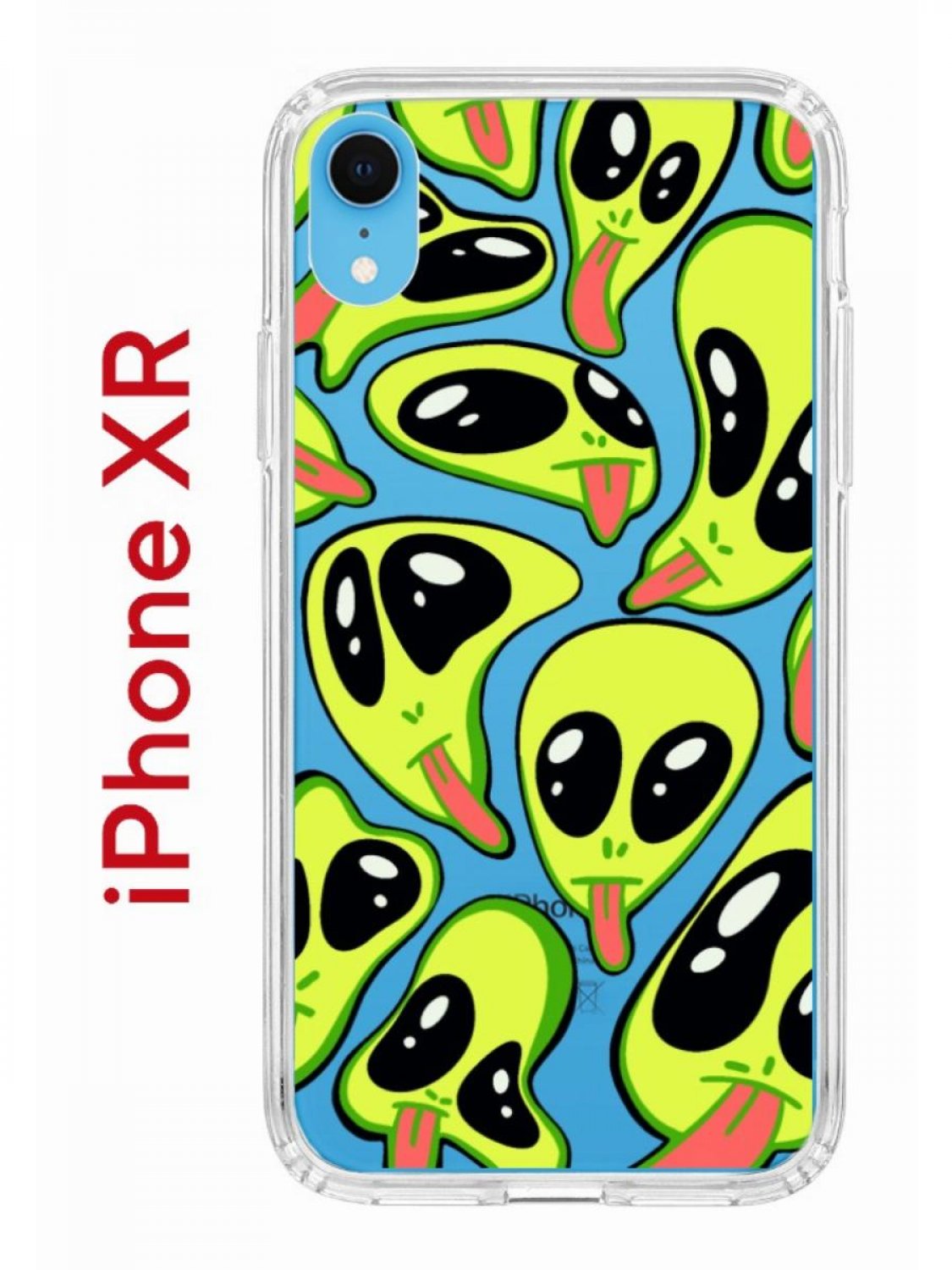 Чехол на iPhone XR с принтом Kruche Print Инопланетянин, бампер с защитой  камеры, купить в Москве, цены в интернет-магазинах на Мегамаркет