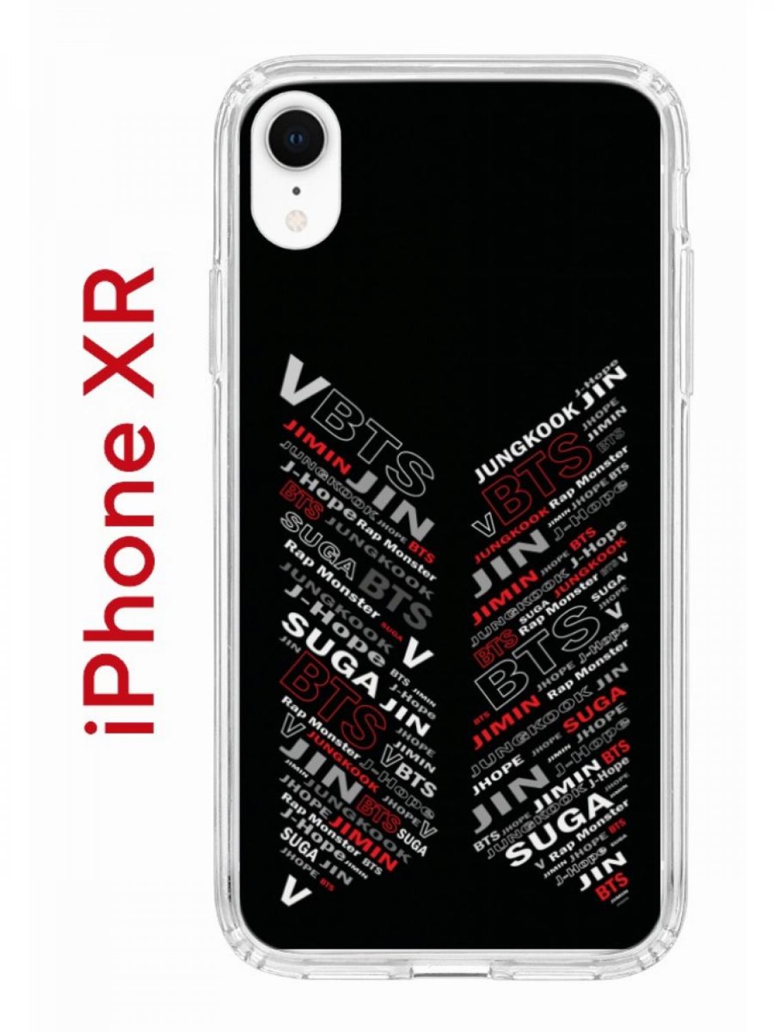 Чехол на iPhone XR с принтом Kruche Print BTS, бампер с защитой камеры,  купить в Москве, цены в интернет-магазинах на Мегамаркет