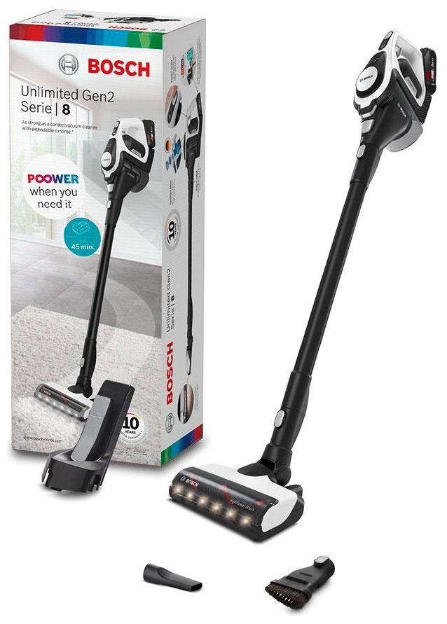 Пылесос Bosch Unlimited 8 Gen2 BBS8213W черный купить в Москве, цены