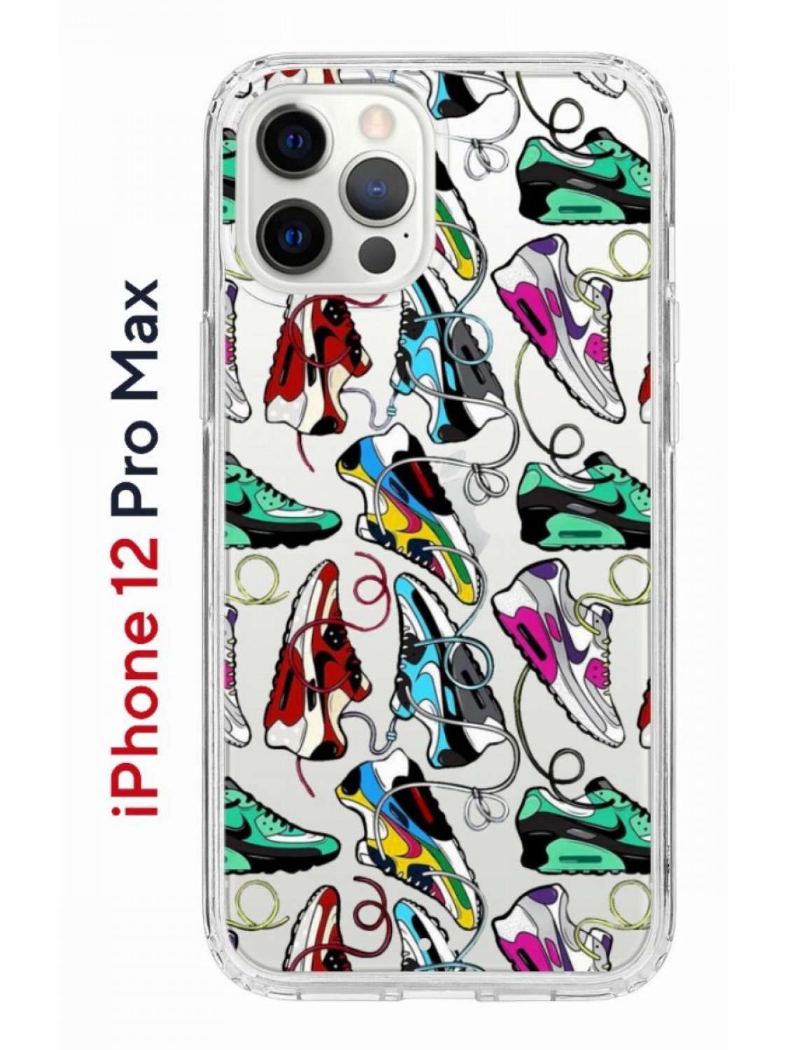 Чехол на iPhone 12 Pro Max Kruche Print Кроссы Nike Air Max, бампер с  защитой камеры, купить в Москве, цены в интернет-магазинах на Мегамаркет