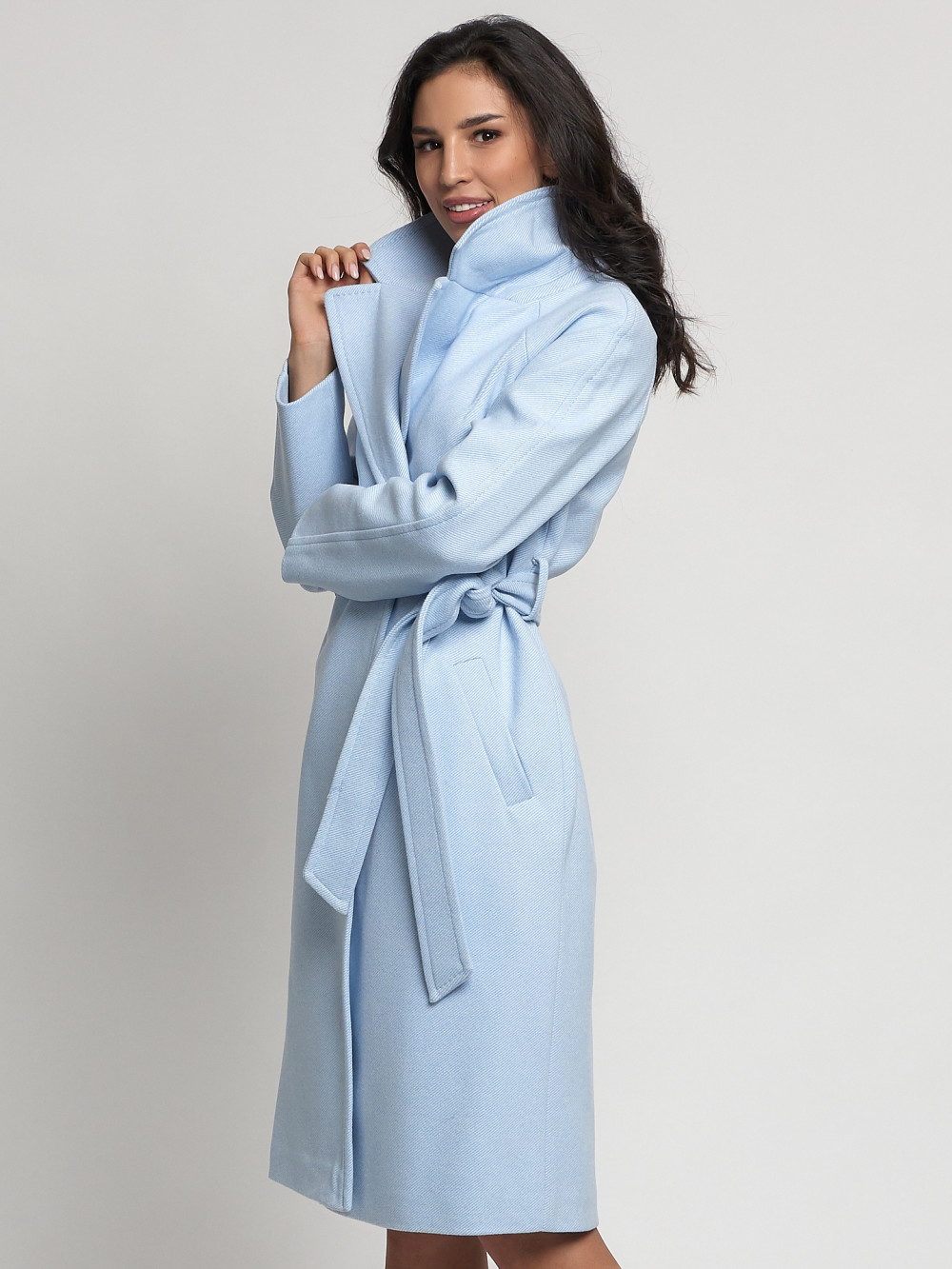 Пальто женское MTFORCE 4263 голубое 46 RU