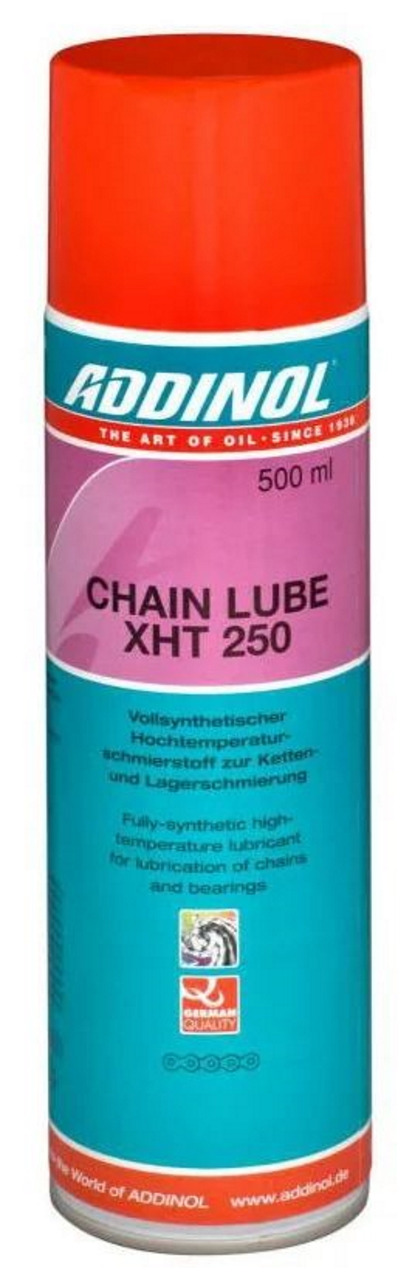 АДГЕЗИВНОЕ МАСЛО ДЛЯ ЦЕПЕЙ ADDINOL CHAIN LUBE XHT 250 SPRAY 0 5 Л.  4014766071248 – купить в Москве, цены в интернет-магазинах на Мегамаркет