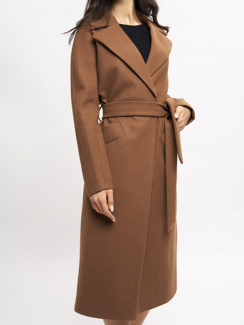 Пальто женское MTFORCE 4444 коричневое 46 RU