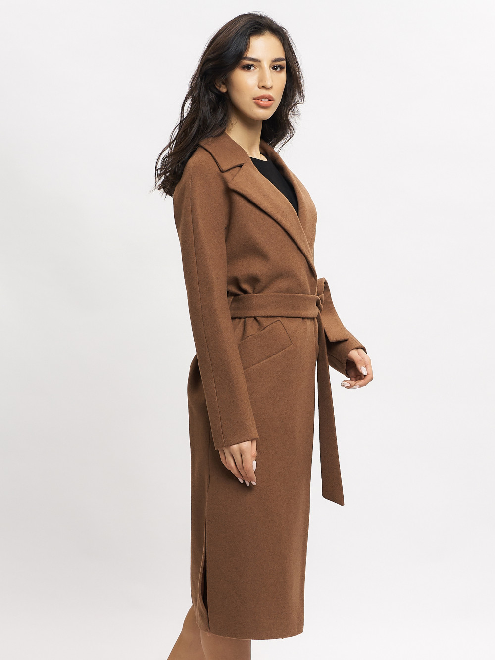 Пальто женское MTFORCE 4444 коричневое 44 RU