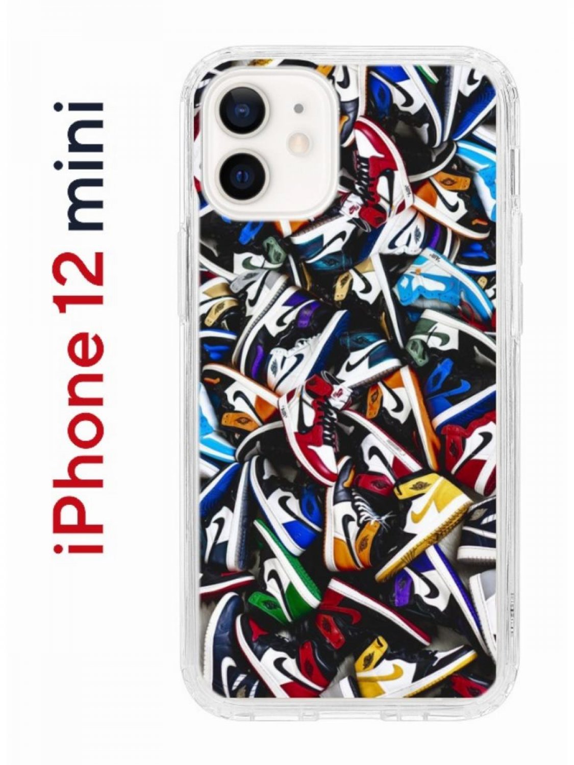 Чехол на iPhone 12 mini с принтом Kruche Print Кроссовки Nike Air, бампер с  защитой камеры – купить в Москве, цены в интернет-магазинах на Мегамаркет