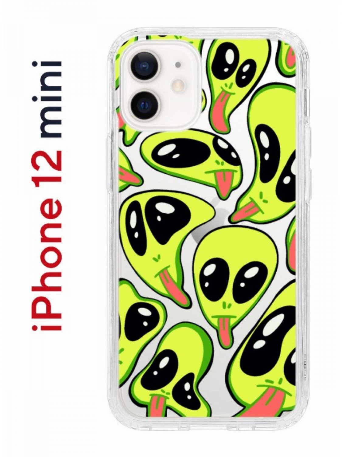 Чехол на iPhone 12 mini с принтом Kruche Print Инопланетянин, бампер с  защитой камеры, купить в Москве, цены в интернет-магазинах на Мегамаркет