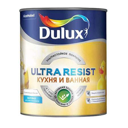 Краска с защитой от плесени и грибка Dulux Ultra Resist Кухня И Ванная - купить в БАНАПАЛ, цена на Мегамаркет