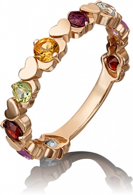 Кольцо из красного золота р. 17 PLATINA jewelry 01-5329-00-252-1110-57, аметист - купить в Москве, цены на Мегамаркет | 100038407284